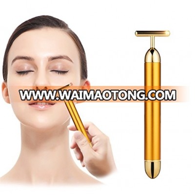 Hot sell of Beauty Bar 24k Golden Pulse blow dry london Vibration Face Massager Logo Colorful